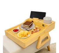 Sofa armrest tray, multi-function folding sofa armrest, 360° rotating mobile phone & tablet stand, catering TV tray