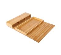 Sofa Armrest Tray - Non-Slip Folding Storage Box in Wood, Remote Control Holder with Tray for Chair's Table - for Drinks Snacks Food Remote Control Phone Home Bedroom Outdoor and Po
