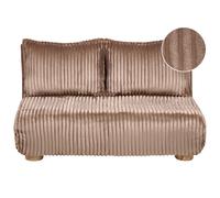Sofa Bed 2 Seater ABISKO Corduroy Light Brown