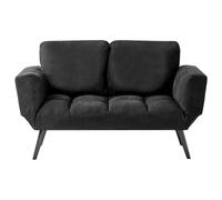 Sofa Bed 2 Seater BREKKE Fabric Black