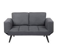 Sofa Bed 2 Seater BREKKE Fabric Dark Grey