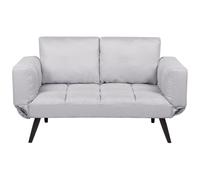 Sofa Bed 2 Seater BREKKE Fabric Light Grey