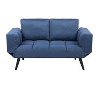 Sofa Bed 2 Seater BREKKE Fabric Navy Blue
