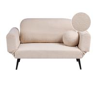 Beliani Sofa Bed 2 Seater Dorotea Boucle Beige