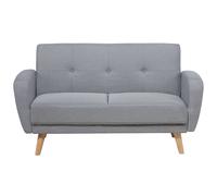 Beliani Sofa Bed 2 Seater Florli Fabric Light Grey