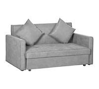 HOMCOM 2 Seater Sofa Bed - Convertible Bed Settee - Modern Fabric Loveseat Sofa Couch With 2 Cushions - Hidden Storage For Living Room - Guest Room -