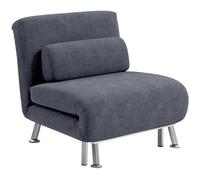 Sofa Bed 3-in-1 Folding 1-Seater Chair Chaise Sleeper Charcoal Grey. 75x70x75cm