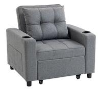 Homcom 3-In-1 Sofa Bed, Convertible Sleeper Chair With Adjustable Backrest In Dark Grey Dark Grey
