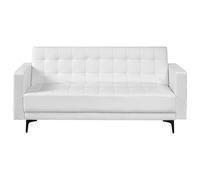 Sofa Bed 3 Seater ABERDEEN Faux Leather White