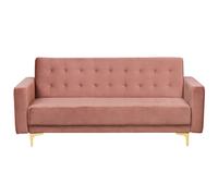 Sofa Bed ABERDEEN Velvet Pink 3 Seater