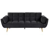 Sofa Bed 3 Seater ASBY Velvet Black
