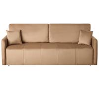 Sofa Bed 3 Seater EGGE Velvet Light Brown
