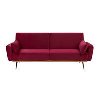 Velvet Sofa Bed Burgundy EINA