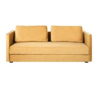 Beliani Velvet Sofa Bed With Storage Yellow Eksjo, Yellow