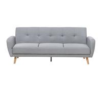 Beliani 3 Seater Fabric Sofa Bed Grey Florli, Grey