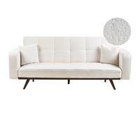 Sofa Bed 3 Seater HJULBY Boucle Off-White