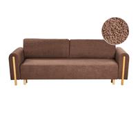 Sofa Bed 3 Seater KVAM Boucle Brown with Storage