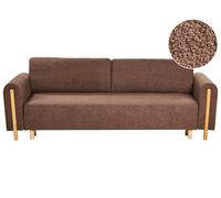 Sofa Bed 3 Seater KVAM Boucle Brown with Storage