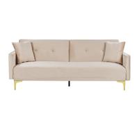 Sofa Bed 3 Seater LUCAN Velvet Beige