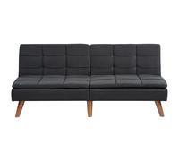 Beliani Sofa Bed 3 Seater Ronne Fabric Black