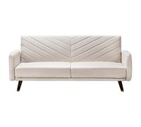 Sofa Bed 3 Seater SENJA Faux Linen Light Beige