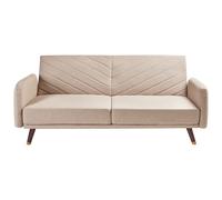 Sofa Bed 3 Seater SENJA Faux Linen Light Brown