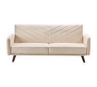 Sofa Bed 3 Seater SENJA Velvet Beige