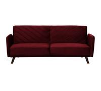 Beliani Velvet Fabric Sofa Bed Red Senja, Red
