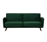 Velvet Fabric Sofa Bed Green SENJA
