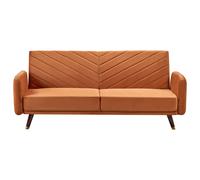 Sofa Bed 3 Seater SENJA Velvet Orange