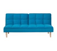 Beliani Fabric Sofa Bed Blue Siljan, Blue