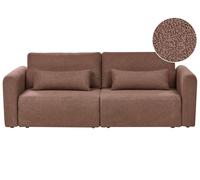 Sofa Bed 3 Seater VAXHOLM Boucle Brown with Storage