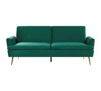 Beliani Velvet Sofa Bed Dark Green Vettre, Green
