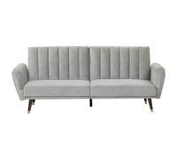 Beliani Velvet Sofa Bed Light Grey Vimmerby, Grey