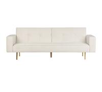 Sofa Bed 3 Seater VISNES Velvet Off-White