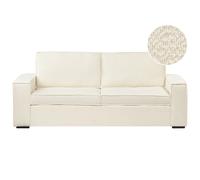 Beliani Boucle Sofa Bed Off-white Vuokatti, White