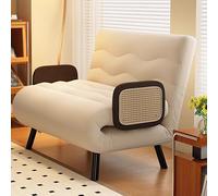 Sofa Bed, Adjustable Recliner Sleeper with Solid Wood Handrail for Living Room and Apartment, Perfect for Small Spaces
