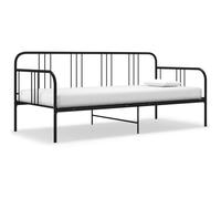 Sofa bed Black powder-coated metal 206x95x88cm daybed 90x200cm space-saving mini