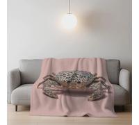 Sofa Bed Blanket Lightweight Cozy and Comfortable Ultra-Soft Thick Fleece Blanket Double/Single Sizeextra large Winter Throw 230 x 230 cm Pink Ornate Cute Animals Crab