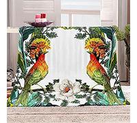 Sofa Bed Blankets Throw Parrot On Branch,Blanket Sofa Throw-Versatile Blanket Fluffy Soft Throw For Bed And Couch Single/Double-100X130Cm