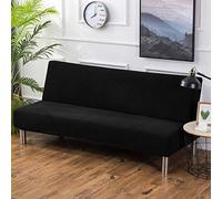 Sofa bed cover futon couch cover stretch armless sofa bed slipcovers Black
