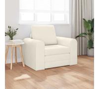 Sofa Bed Cream Velvet 98x71x83 cm 3-Seater Fold-Out Removable Cover Stain-Resist