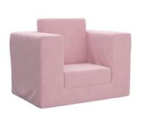 Sofa Bed for Children Pink Soft Plush with Foam Padding 52 x 38 x 42 cm Removable Cover Versatile Children's Furniture as a Cot for Baby Room Space Saving and Comfortable