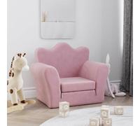 Sofa Bed for Children Pink Soft Plush with Removable Cover and Foam Filling 54 x 90 x 45 cm 2-in-1 Children's Chair and Mini Sofa Bed for Playing, Sleeping, Reading in the Children's Room