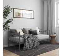 Sofa Bed Frame Grey 90x200 cm Powder-Coated Metal Daybed Frame Single Guest Bed [EEK: A]