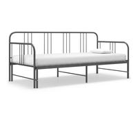 Sofa bed frame grey 90x200 cm powder-coated metal pull-out compact sturdy steel [EEK: A]