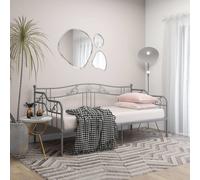 Sofa Bed Frame Grey Powder-Coated Metal 90x200 cm Compact Daybed with Side Rail [EEK: A]