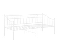 vidaXL Sofa Bed Frame White Metal Sleepover Occasional Guest Rest Living Room