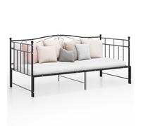 vidaXL Pull-out Sofa Bed Frame Black Metal 90x200 cm, Black