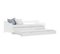 vidaXL Pull-out Sofa Bed Frame without Mattress White Pinewood 90x200 cm